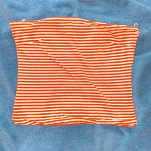 orange stripe crop top